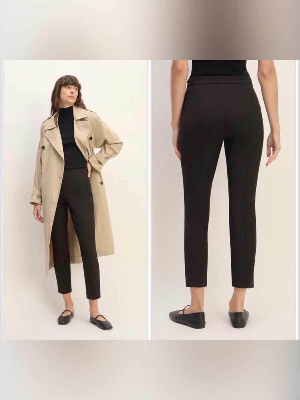 Everlane‎ Women’s The Bi-Stretch Work Pant Black Size 8 Ankle Length Slim Work
